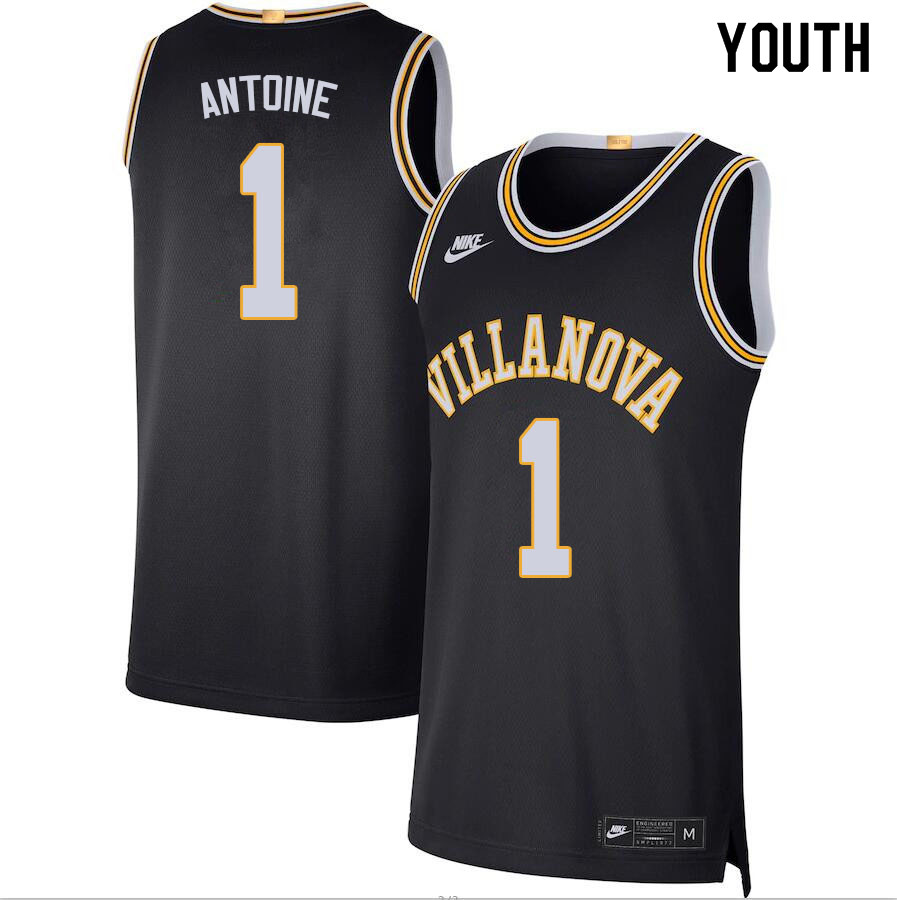 Youth #1 Bryan Antoine Villanova Wildcats College Basketball Jerseys Sale-Black - Click Image to Close